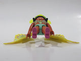 2014 Geobra PlayMobil Everdreamerz Dancing Queen Lime Green Crown Teal Swim Suit with Fluorescent Yellow Wings 3 1/4" Tall Toy Figure