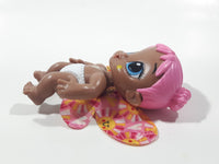 Baby Alive Glo Pixies Minis Sunny Pink Hair with Pink Fabric Wings 4" Tall Toy Figure