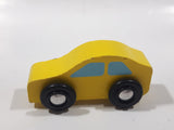 Yellow Sports Car Wood Toy Car Vehicle
