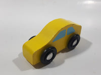 Yellow Sports Car Wood Toy Car Vehicle