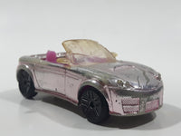 Mattel Polly Pocket Convertible Chrome and Pink Plastic Body Die Cast Toy Car Vehicle L4357 Cracked Windshield