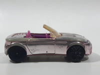 Mattel Polly Pocket Convertible Chrome and Pink Plastic Body Die Cast Toy Car Vehicle L4357 Cracked Windshield