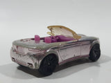 Mattel Polly Pocket Convertible Chrome and Pink Plastic Body Die Cast Toy Car Vehicle L4357 Cracked Windshield