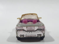 Mattel Polly Pocket Convertible Chrome and Pink Plastic Body Die Cast Toy Car Vehicle L4357 Cracked Windshield