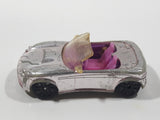 Mattel Polly Pocket Convertible Chrome and Pink Plastic Body Die Cast Toy Car Vehicle L4357 Cracked Windshield