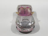 Mattel Polly Pocket Convertible Chrome and Pink Plastic Body Die Cast Toy Car Vehicle L4357 Cracked Windshield
