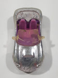 Mattel Polly Pocket Convertible Chrome and Pink Plastic Body Die Cast Toy Car Vehicle L4357 Cracked Windshield