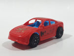 Unknown Brand Red with Blue Interior Plastic Body Die Cast Toy Car Vehicle