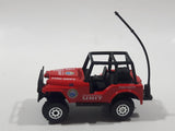 Unknown Brand Fire Dept Emergency Unit Jeep Red Die Cast Toy Car Vehicle