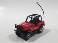 Unknown Brand Fire Dept Emergency Unit Jeep Red Die Cast Toy Car Vehicle