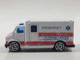 Motor Max No. 6034 Emergency Medical Services Ambulance Van White Die Cast Toy Car Vehicle with Opening Rear Doors