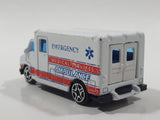 Motor Max No. 6034 Emergency Medical Services Ambulance Van White Die Cast Toy Car Vehicle with Opening Rear Doors