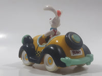 Rare Vintage Disney Amblin Who Framed Roger Rabbit? Benny The Cab Yellow Plastic Pull Back Toy Car Vehicle