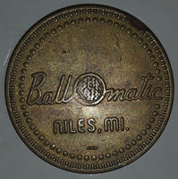 Vintage BallOmatic Niles, MI Golf Themed Metal Token Ball Marker Coin