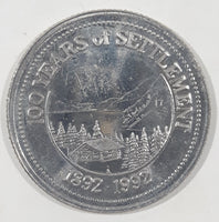 1892 1992 100 Years of Settlement Silverton Sandon New Denver One Dollar Metal Token Coin
