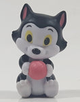 Disney Junior Minnie Mouse Pet Figaro Black Cat with Pink Ball of Yarn 1 7/8" Tall Toy Figure