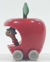 1995 McDonald's The Busy World of Richard Scarry  Lowly Worm Apple Car 2 3/8" Tall Toy Figure