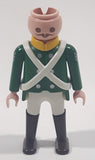 1990 Geobra Playmobil Soldier Green Jacket White Pants 2 3/4" Tall Toy Figure