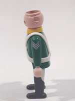 1990 Geobra Playmobil Soldier Green Jacket White Pants 2 3/4" Tall Toy Figure