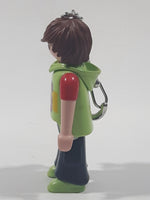 2006 Geobra Playmobil Speed S Boy in Green and Red with Black Pants 3" Tall Toy Figure Keychain