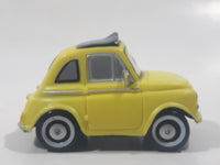 Disney Pixar Cars Fiat 500 Luigi Yellow Plastic Die Cast Toy Car Vehicle