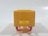 Vintage Yellow Plastic Open Top Train Car with Red Wheels