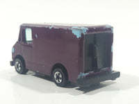 1990 Hot Wheels Color Racers II Letter Getter Maroon Mail Truck Die Cast Toy Delivery Vehicle