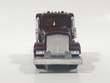 Unknown Brand Semi Tractor Truck Burgundy Die Cast Toy Car Vehicle with Opening Hood