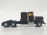 Unknown Brand Semi Tractor Truck Burgundy Die Cast Toy Car Vehicle with Opening Hood