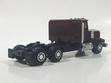 Unknown Brand Semi Tractor Truck Burgundy Die Cast Toy Car Vehicle with Opening Hood