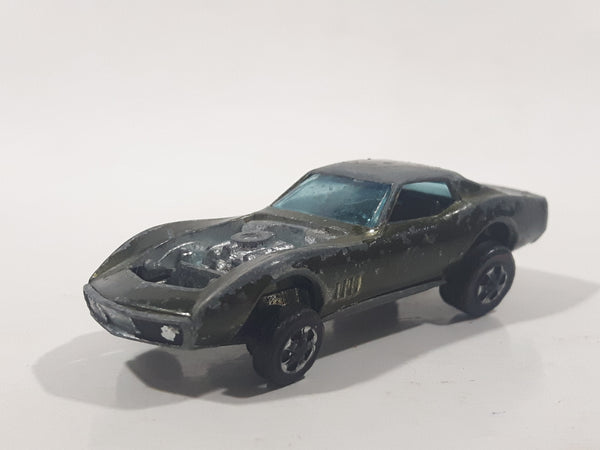Vintage 1968 Hot Wheels Sweet 16 Custom Corvette Spectraflame Olive Die Cast Toy Car Vehicle
