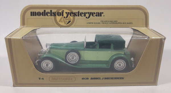 Vintage 1979 Matchbox Models of Yesteryear Y-4 1930 Model J Duesenberg Town Car Green Die Cast Toy Car Vehicle New in Box