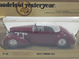 Vintage 1979 Matchbox Models of Yesteryear Y-18 1937 Cord 812 Dark Red with White Roof Die Cast Toy Car Vehicle New in Box