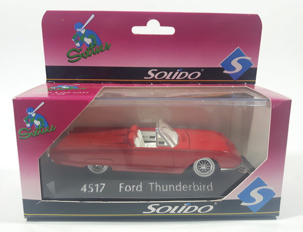 Solido Sixties 4517 1961 Ford Thunderbird Convertible Red 4 3/4" Long Die Cast Toy Car Vehicle with Opening Hood in Display Case New in Box
