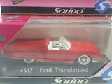 Solido Sixties 4517 1961 Ford Thunderbird Convertible Red 4 3/4" Long Die Cast Toy Car Vehicle with Opening Hood in Display Case New in Box