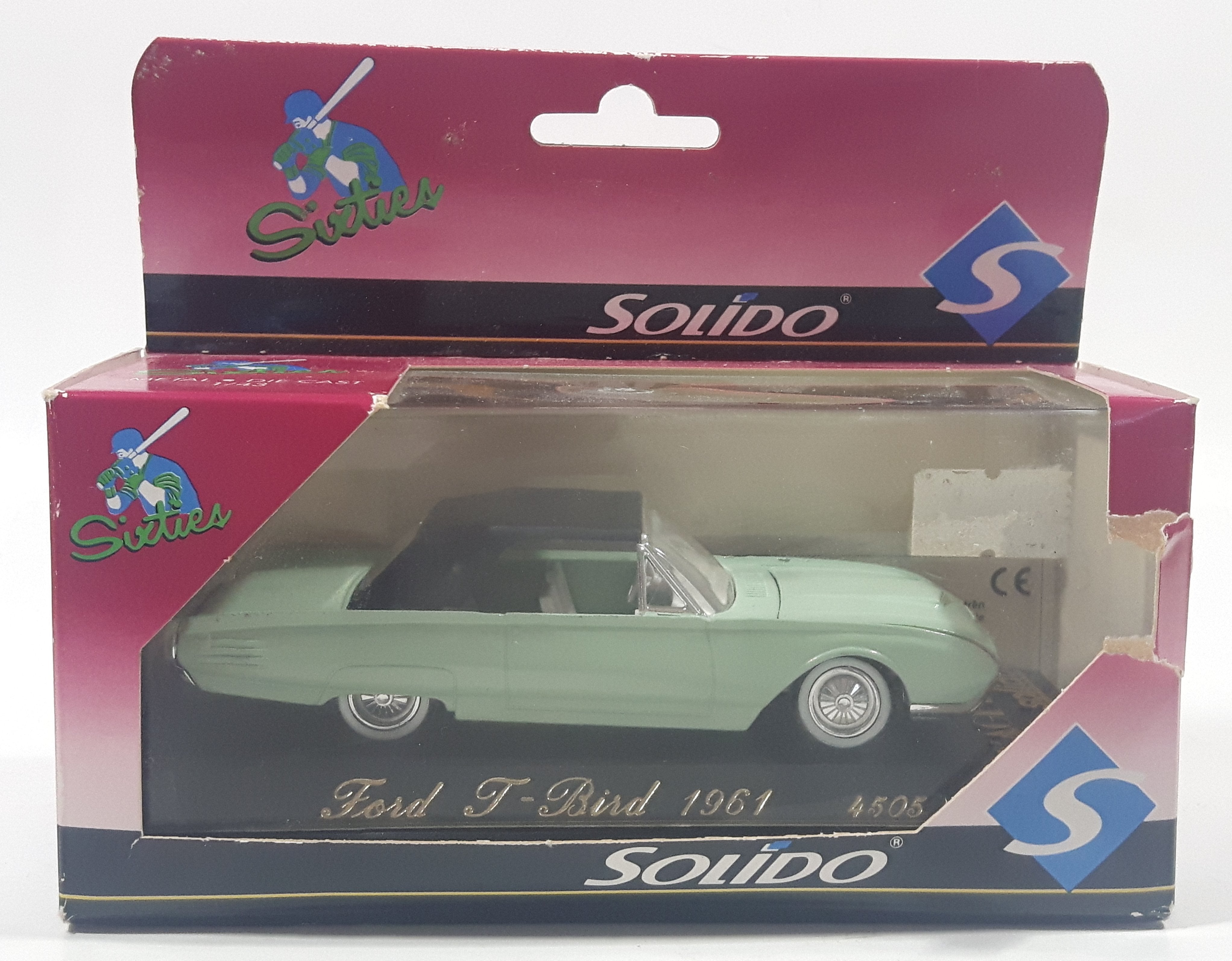 芸能人愛用 Solido Sixties 3/4 4 Green Light Thunderbird Ford 1961 4505 ミニカー