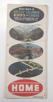 Vintage 1967 Home Oil Distributors Road Maps of British Columbia and Alberta Canada 18" x 26 1/2"