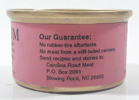 1990 Monty Joynes Boss finder Carolina Road Meat Gag Gift Nostalgic Possum A byproduct of rural Highways 321 and 421 Waste Not Want Not Pink Paper Label Sealed Metal Can Watauga County North Carolina