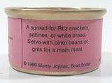 1990 Monty Joynes Boss finder Carolina Road Meat Gag Gift Nostalgic Possum A byproduct of rural Highways 321 and 421 Waste Not Want Not Pink Paper Label Sealed Metal Can Watauga County North Carolina