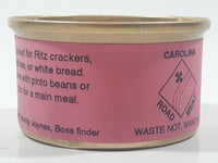 1990 Monty Joynes Boss finder Carolina Road Meat Gag Gift Nostalgic Possum A byproduct of rural Highways 321 and 421 Waste Not Want Not Pink Paper Label Sealed Metal Can Watauga County North Carolina