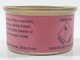 1990 Monty Joynes Boss finder Carolina Road Meat Gag Gift Nostalgic Possum A byproduct of rural Highways 321 and 421 Waste Not Want Not Pink Paper Label Sealed Metal Can Watauga County North Carolina