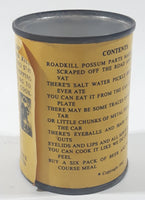 1992 Road Kill Brand Pickled Possum Parts Yellow Paper Label Gag Gift Can Sissonville West Virginia