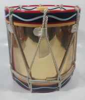 Vintage British Royal Navy 1st Battalion Welsh Guards 6 5/8" Tall Military Drum Shaped Ice Bucket Pail with Rope Overlay