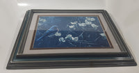 1990 Robert Bateman Bluebird and Blossoms Painting 14" x 17" Framed Art Print