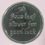 A four leaf clover for good luck Green Plastic Token Coin