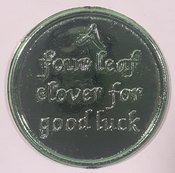 A four leaf clover for good luck Green Plastic Token Coin