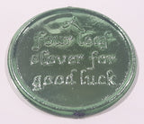 A four leaf clover for good luck Green Plastic Token Coin