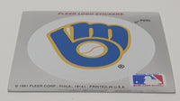 1991 Fleer MLB Baseball Milwaukee Brewers Team Logo Sticker Trading Card