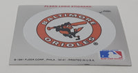 1991 Fleer MLB Baseball Baltimore Orioles Team Logo Sticker Trading Card