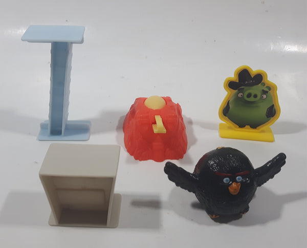 2016 McDonald's Rovio Angry Birds Black Bomb Launcher Plastic Toy Figure Set